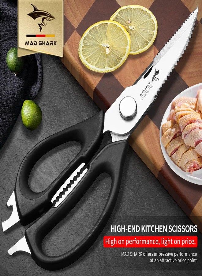 MAD SHARK Kitchen Scissors, All Purpose Kitchen Scissors, Dismountable, Stainless Steel Universal Scissors with Comfort Grip, Heavy Duty Poultry Scissors for Chicken, Meat, Fish, Dishwasher Safe - Image 4