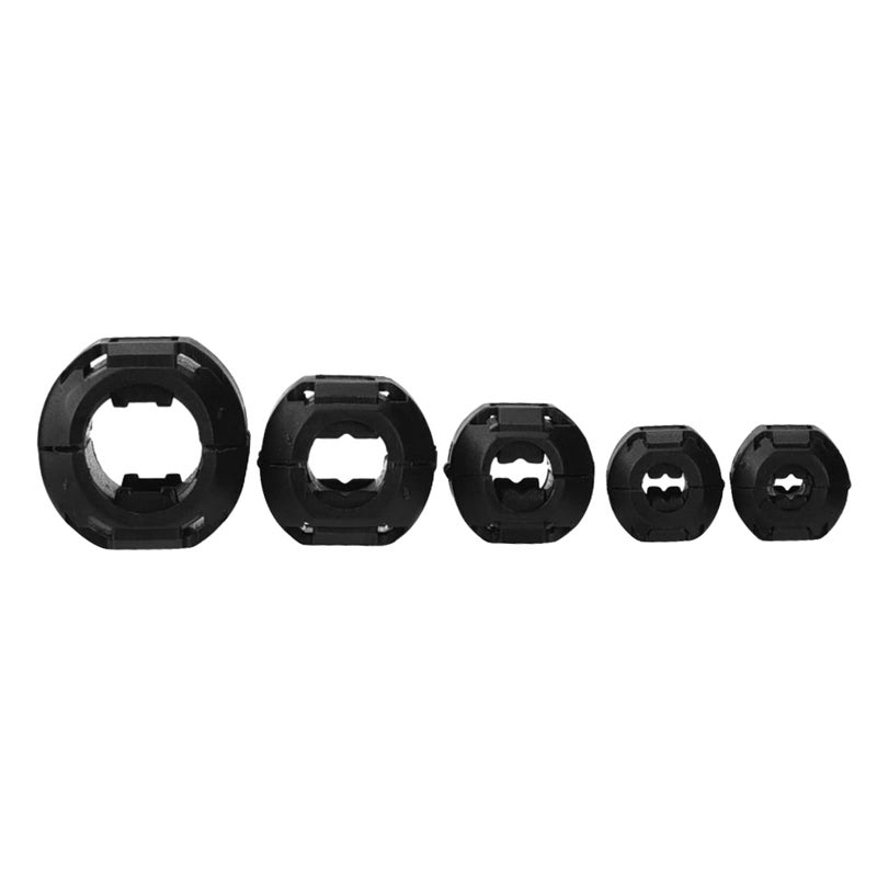 Konohan 20 Pieces Ferrite Bead Clip on Ferrite Core Noise Suppressor Rings RFI EMI Noise Filter Cable Clip for USB Video Data Cable, 0.11/0.19/0.27/0.35/0.51 Inch Inner Diameter, Black - Image 3