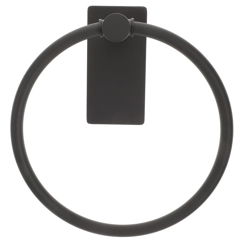 Stainless Steel Black Towel Ring No Drill Wall Mounted Hand Towel Holder - Image 2
