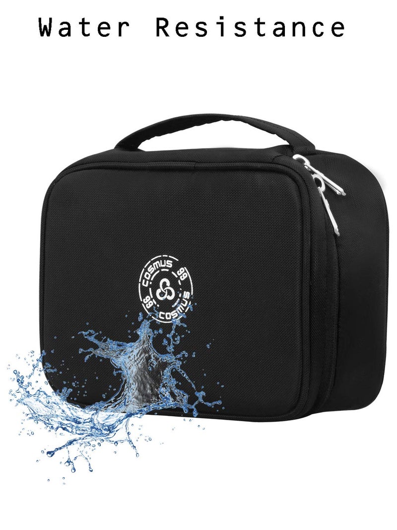 Cosmus Russet Black Travel Makeup Bag - Cosmetic Organizer Case Portable Toiletry Bag for Women and Girls - Image 3