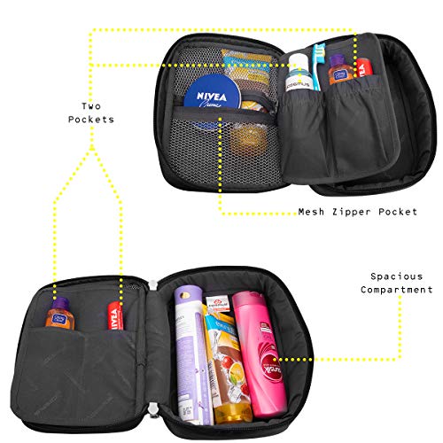 Cosmus Russet Black Travel Makeup Bag - Cosmetic Organizer Case Portable Toiletry Bag for Women and Girls - Image 4
