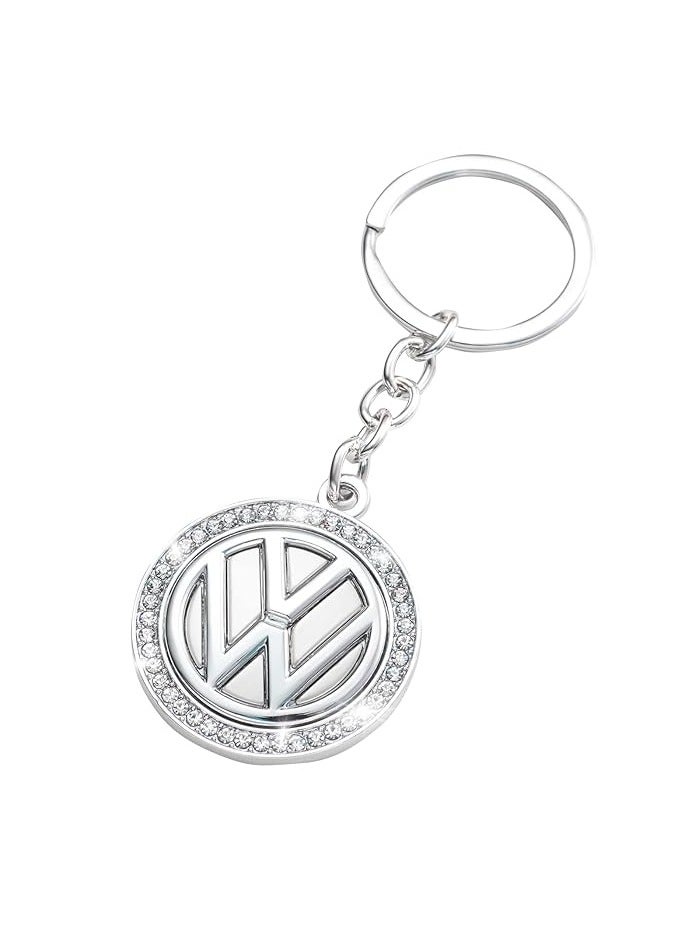 General Diamond Car Keychain , 3D Chrome Metal Car Keychain Keyring Alloy Key Holder for VW Car Keyring Keychains for Car Keys  - Image 1