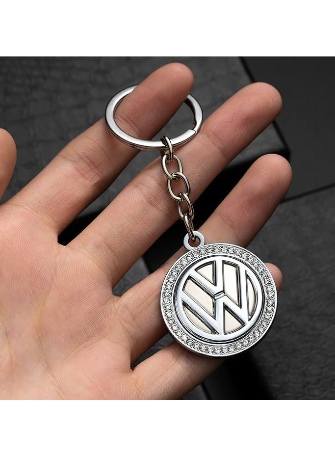 General Diamond Car Keychain , 3D Chrome Metal Car Keychain Keyring Alloy Key Holder for VW Car Keyring Keychains for Car Keys  - Image 3