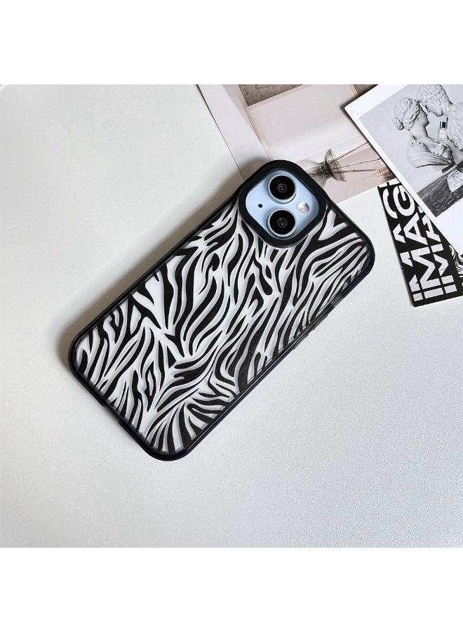 NIBEMINENT Simple Acrylic Black Zebra Pattern Protective TPU Case Cover For iPhone 16 Plus Clear - Image 2