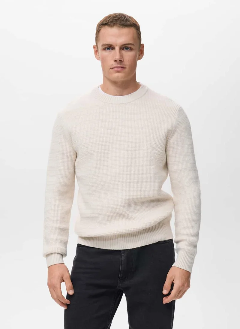 Mango Man Structured knitted sweater