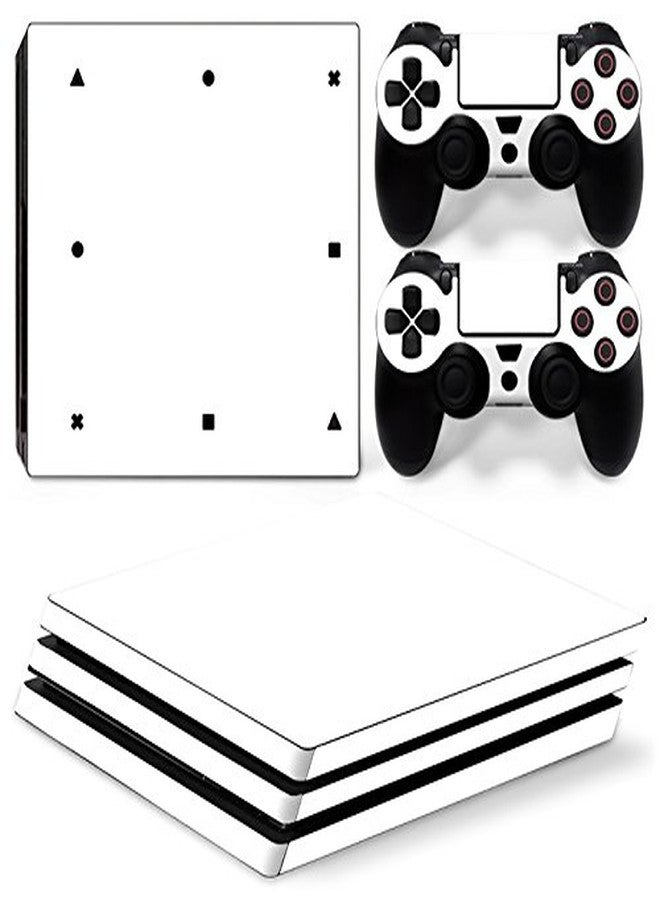 Gam3Gear Vinyl Decal Protective Skin Cover Sticker for PS4 Pro Console & Controller (NOT for PS4 / PS4 Slim) - White - Image 1