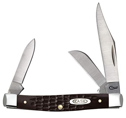 Case WR XX Pocket Knife Brown Synthetic Jigged Small Stockman Item #081 - (6333 SS) - Length Closed: 2 5/8 Inches - Image 1