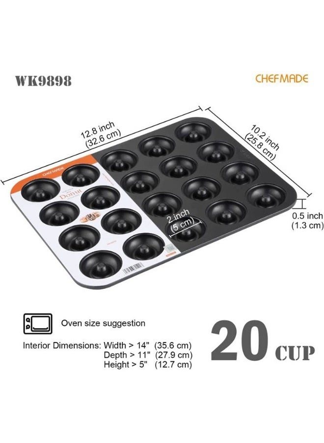 chefmade 20-Count Round Hollow Donut Molds - Image 2