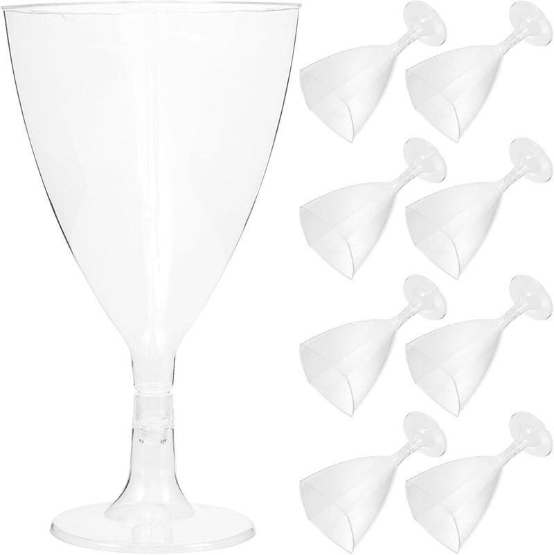 Moisture proof Abaodam 25pcs Disposable Stemmed Wine Cups 220ml Cocktail Glasses for Parties and Single-use Dessert Pudding Ice Cream Serving Flexible sizing options - Image 1