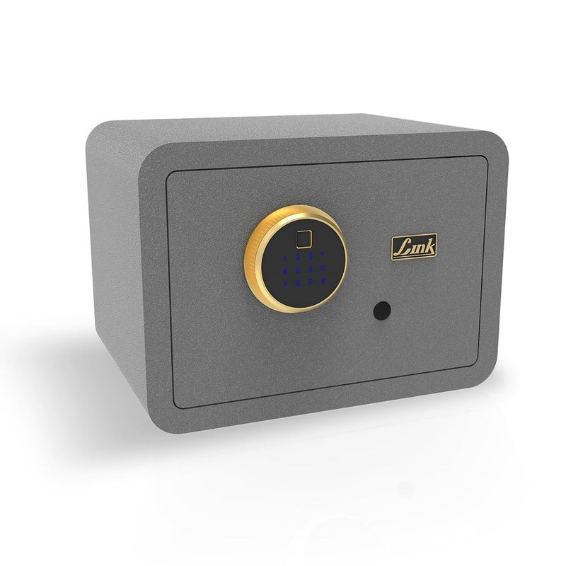 Link Smart Ultron Safe Locker for Home 17L Capacity Motorized Digital Lock Fingerprint PIN Access AntiTheft password Vibration Alarm Grey - Image 1