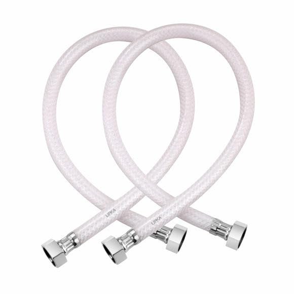 Lipka Lipka Pack Of 2 30 Inches Premium PVC Regular Water Connection Pipe can Endure Extreme Hot Cold Temperatures Hose Hand Shower Tube For Bathroom Geyser Wash Basin Sink with Brass Collared Nut - Image 3