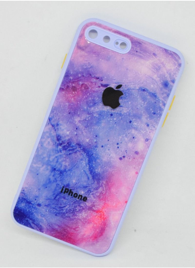 حومة - غطاء جراب لهاتف Apple iPhone 7/8 Plus واقٍ مقاوم للصدمات ملون بتصميم سديم جالكسي لهاتف iPhone 7/8 Plus - Image 1