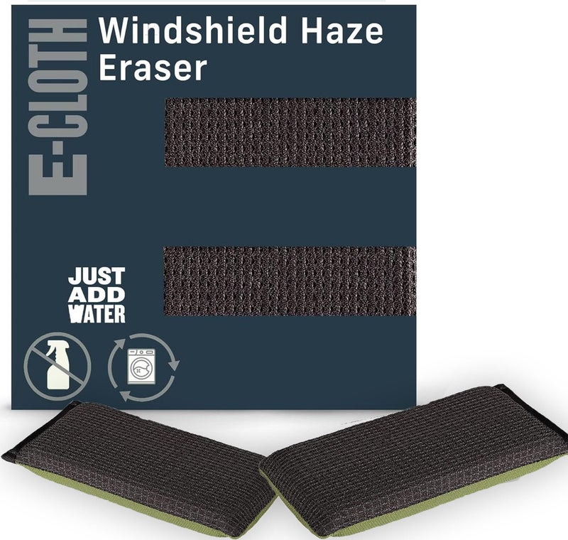 E-Cloth Windshield Haze Eraser - Interior Windshield & Car Window Cleaner Tool, Keeps Mirrors Clean, Spot Washes Inside Glass, Car Cleaning Supplies, Microfiber Sponge, Streak Free Finish - 2 Pack - Image 1