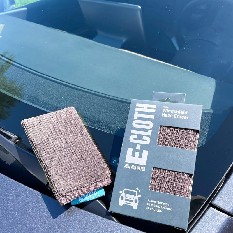 E-Cloth Windshield Haze Eraser - Interior Windshield & Car Window Cleaner Tool, Keeps Mirrors Clean, Spot Washes Inside Glass, Car Cleaning Supplies, Microfiber Sponge, Streak Free Finish - 2 Pack - Image 3