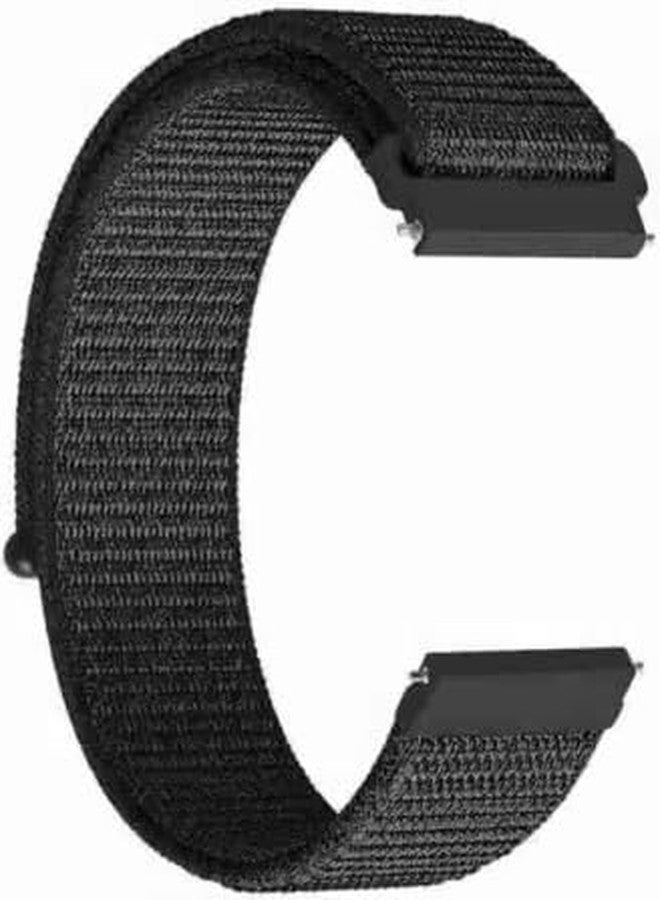 INEFABLE 22mm SmartWatch Band Strap Nylon Soft Loop for ColorFit Pro 4/Pro 4 Max/Ultra/Ultra 2, Amazfit GTR 47mm/ GTR 2E, Galaxy Watch 3 45mm, Realme S/S Pro - Pack of 1 (Black) - Image 1