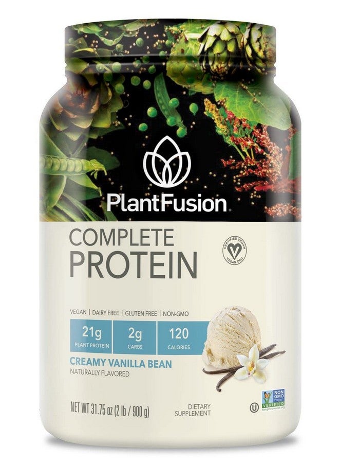 PlantFusion Complete Vegan Protein Powder - Plant Based Protein Powder With BCAAs, Digestive Enzymes and Pea Protein - Keto, Gluten Free, Soy Free, Non-Dairy, No Sugar, Non-GMO - Vanilla Bean 2 lb - Image 1