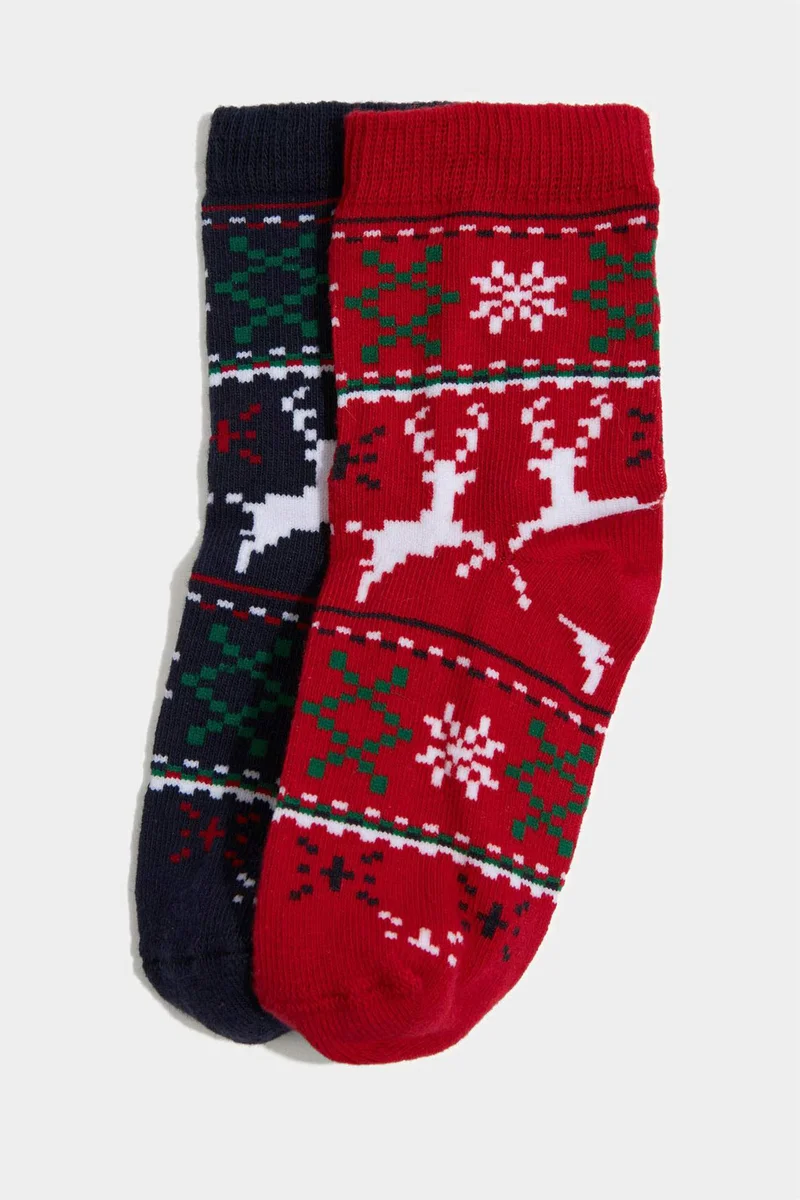 Defacto Baby Boy 2 piece Christmas Cotton Long Socks