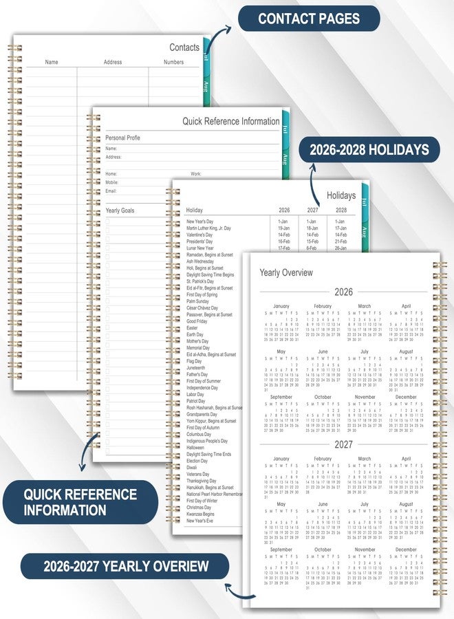 Indeme 2026-2027 Planner - 2026-2027 Planner weekly and monthly, July 2026 - June 2027, 9" x 11", Academic Clanner 26-27 with Colourful Tabs, Inner Pocket, Premium Paper, Twin-wire Binding - Image 5