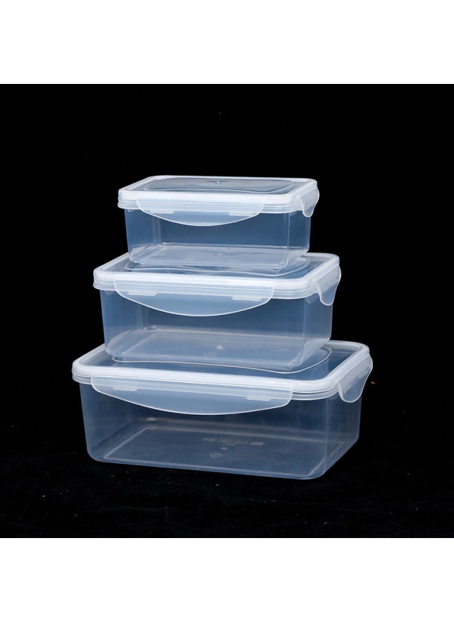Generic - Factory Direct Multi-buckle Commercial Crisper Food Grade Refrigerated Heated Crisper Storage Sealed-Specifications:Rectangular C 04 800ml-Color:Transparent - Image 1