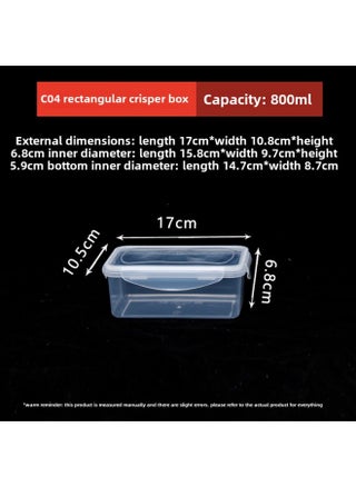 Factory Direct Multi-buckle Commercial Crisper Food Grade Refrigerated Heated Crisper Storage Sealed-Specifications:Rectangular C 04 800ml-Color:Transparent - pzsku/Z92D98F9FA20B1ECA135FZ/45/_/1742887378/a5864cc4-38f0-416d-9ce5-5a31fc5458ca