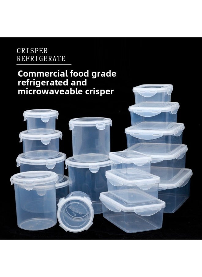 Generic - Factory Direct Multi-buckle Commercial Crisper Food Grade Refrigerated Heated Crisper Storage Sealed-Specifications:Rectangular C 04 800ml-Color:Transparent - Image 1