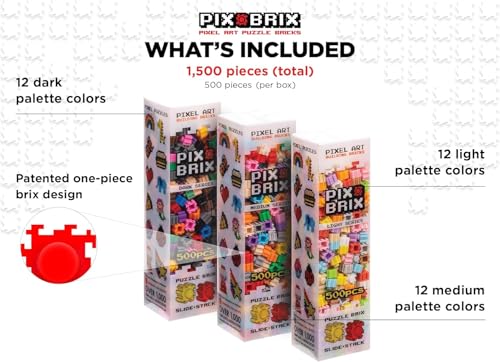 Pix Brix Pixel Art kit Puzzle Bricks 1500 Piece Pixel Art Container 32 Color Palette Interlocking Building Bricks Create 2D and 3D Builds Without Water or Glue Stem Toys Ages 6 Plus - Image 5