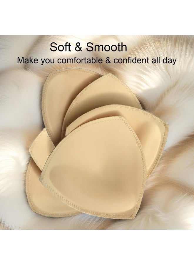 DAYKIT 3 Pairs Removeable Push up Triangle Bra Pads Inserts,Replacement Pad for Bikinis Top Sport Bra Swimsuit for A B C Cups-Beige, Beige, Small Size - Image 2