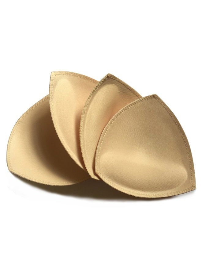 DAYKIT 3 Pairs Removeable Push up Triangle Bra Pads Inserts,Replacement Pad for Bikinis Top Sport Bra Swimsuit for A B C Cups-Beige, Beige, Small Size - Image 1