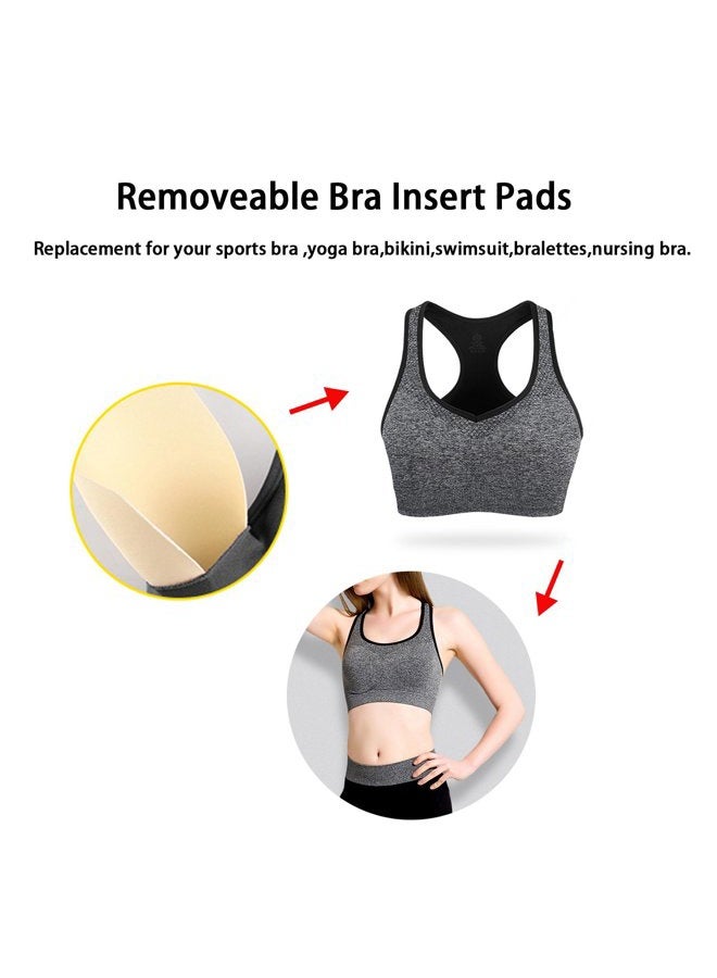 DAYKIT 3 Pairs Removeable Push up Triangle Bra Pads Inserts,Replacement Pad for Bikinis Top Sport Bra Swimsuit for A B C Cups-Beige, Beige, Small Size - Image 4
