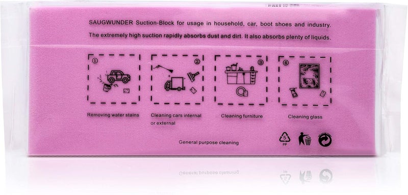 SAUGWUNDER Cleaning Sponge Super Absorbent Water Durable ^~ You Know 17.5×7.5×3.5 cm[6.9 x 3 x 1.38 inches] Use for Household Clean Cars/Boats The dust and Dirt on Furnitures,Bathtubs&etc. (Pink) - Image 3