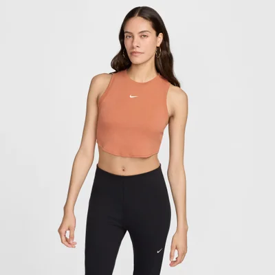 Nike Women's Sportswear Chill Tight Cropped Mini-Rib Tank Top
