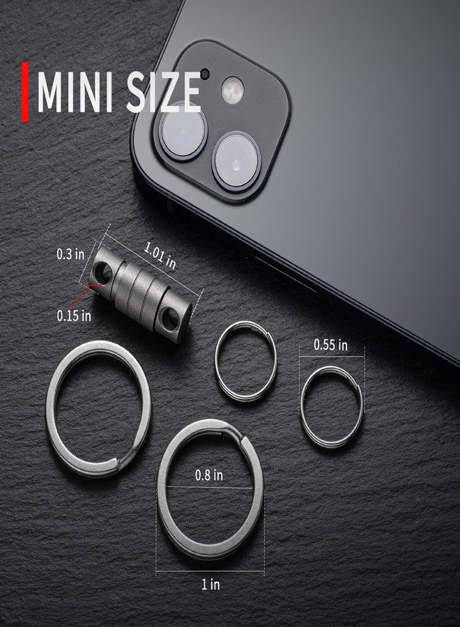 FEGVE Titanium Quick Release Swivel Keychain, Pull Apart Detachable Keychain Heavy Duty Car Key Holder with 4 Key Rings - Image 2