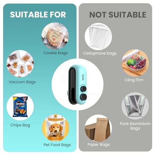 Seznik Portable Mini Sealing Machine, Handheld Packet Sealer for Food, Snacks, Chips, Fresh Storage, Plastic Bags Sealing Machine, 1 YEAR Warranty (SZ-PS03) - Image 5