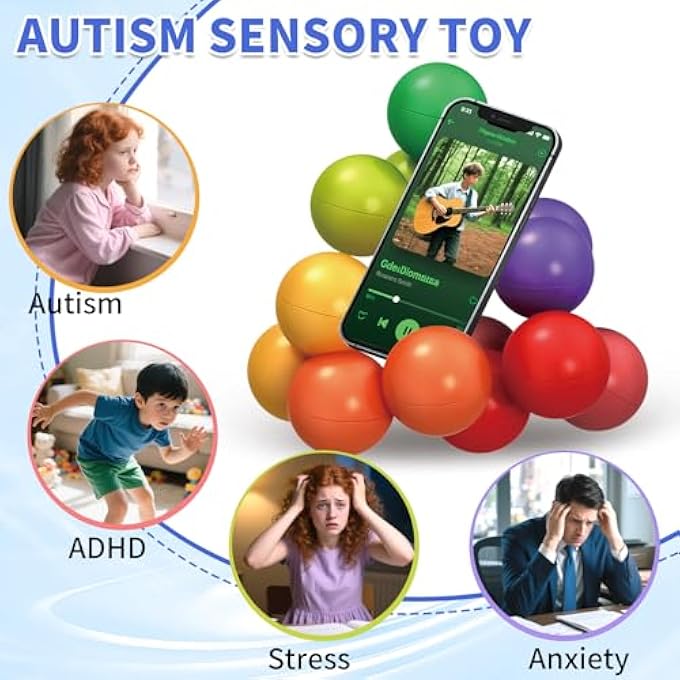 Hymaz Autism Sensory Fidget Toys for Kids Age 3-4 5-7, Quiet Autism ADHD Adluts Stress Toy, Toddlers Activities Figette Balls Calm Down Travel Airplane Essentials (6Pack-120Pcs) - Image 3