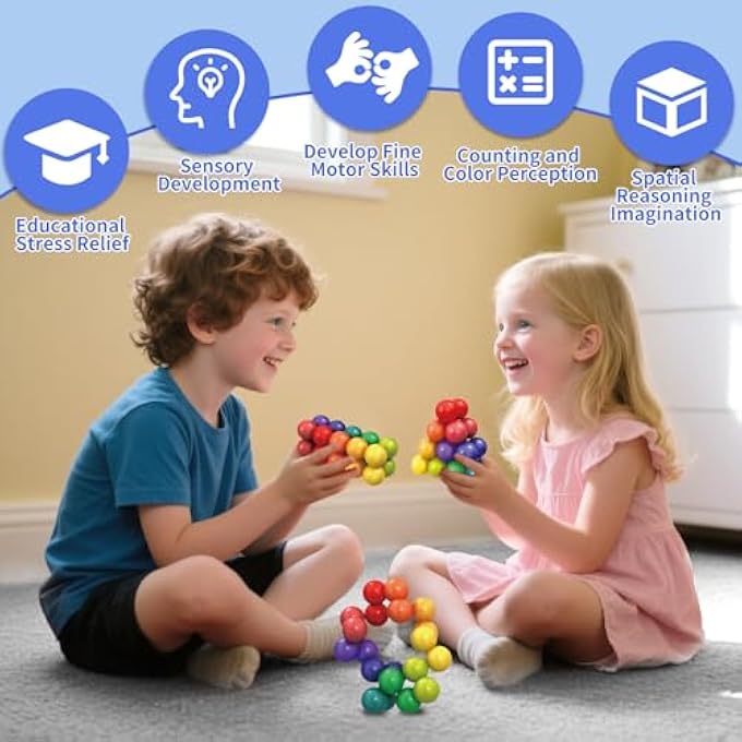 Hymaz Autism Sensory Fidget Toys for Kids Age 3-4 5-7, Quiet Autism ADHD Adluts Stress Toy, Toddlers Activities Figette Balls Calm Down Travel Airplane Essentials (6Pack-120Pcs) - Image 4