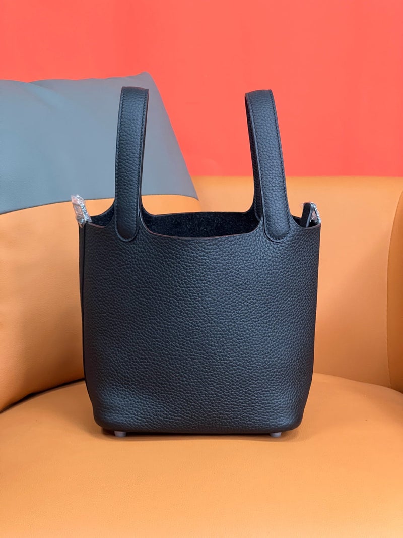 Handmade Wax Line Vegetable Basket 18/22 Top Layer Cowhide Tc Leather Leather Togo Bucket Bag Stainless Steel Hardware Sweeping Oil - Image 5