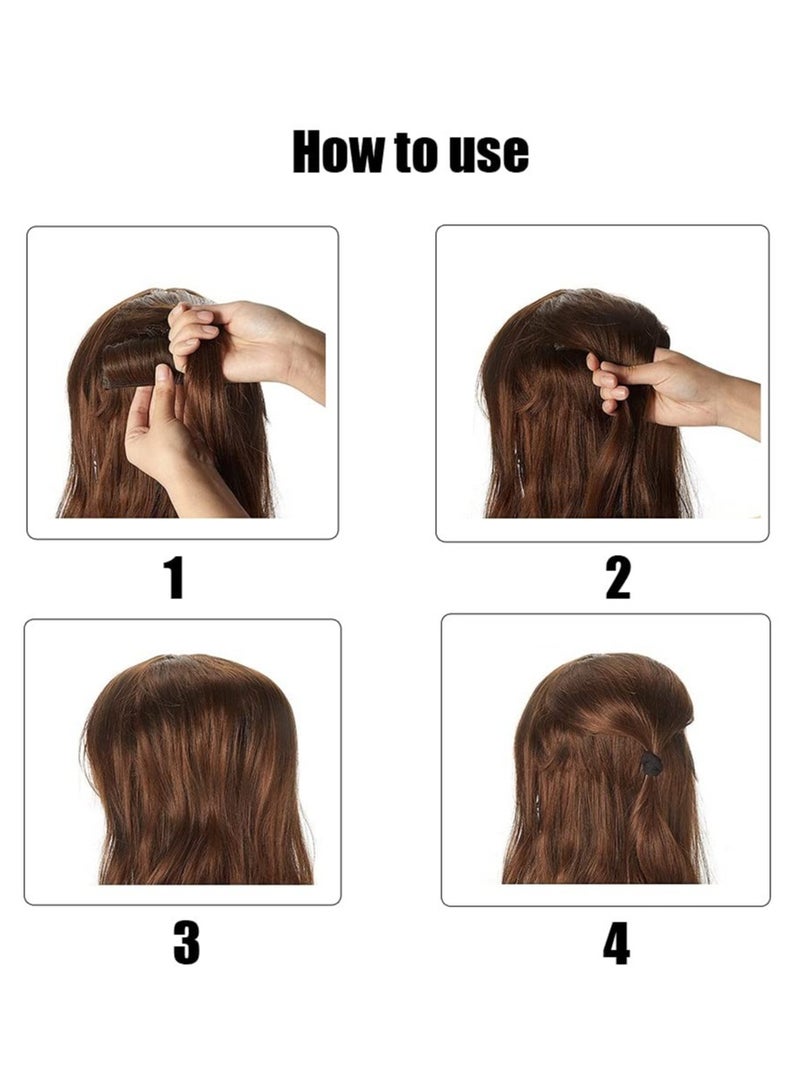 قطعتان من وسادة الشعر الرقيقة غير المرئية، وسادة رأس منتفخة للشعر الصناعي، مشبك شعر صناعي غير مرئي، قاعدة شعر ذات حجم كبير للنساء والفتيات - Image 5