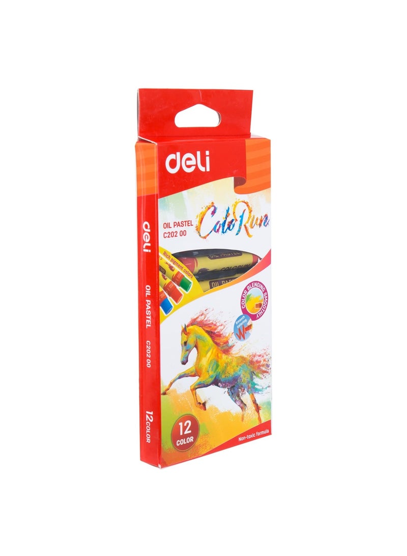 Deli 12-Piece Oil Pastel Set With Round Barrel Multicolour - Image 5