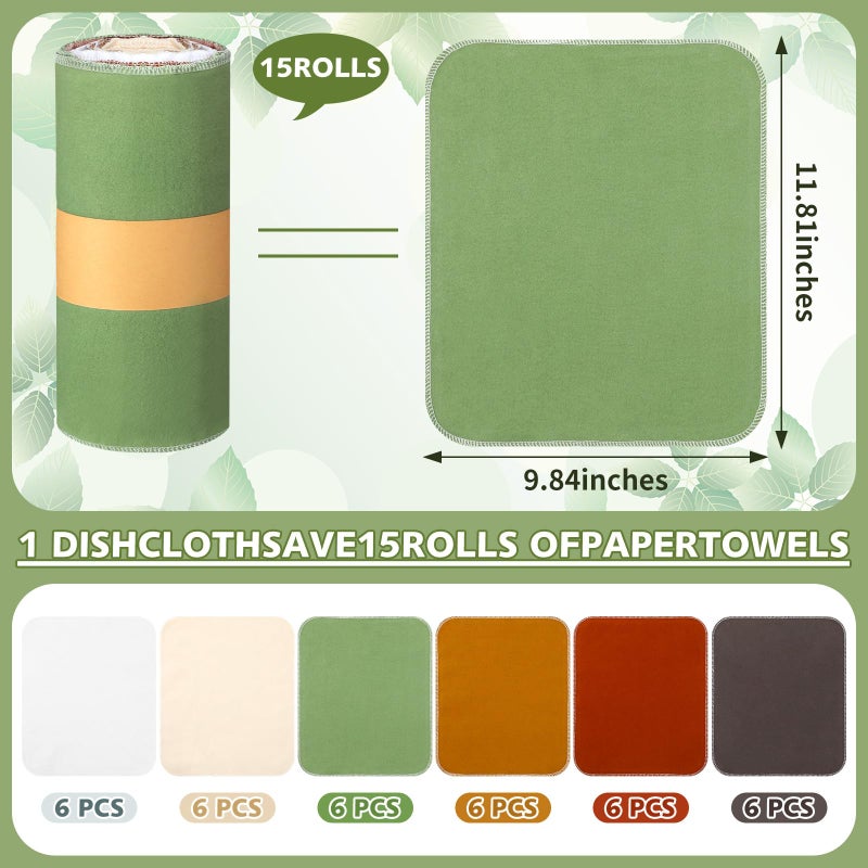 Noveread 36 Pack Reusable Cleaning Cloths Washable Cotton Kitchen Dish Towels for Home Party Supplies Bulk, 9.84x11.81in (Earth Tone) - Image 2
