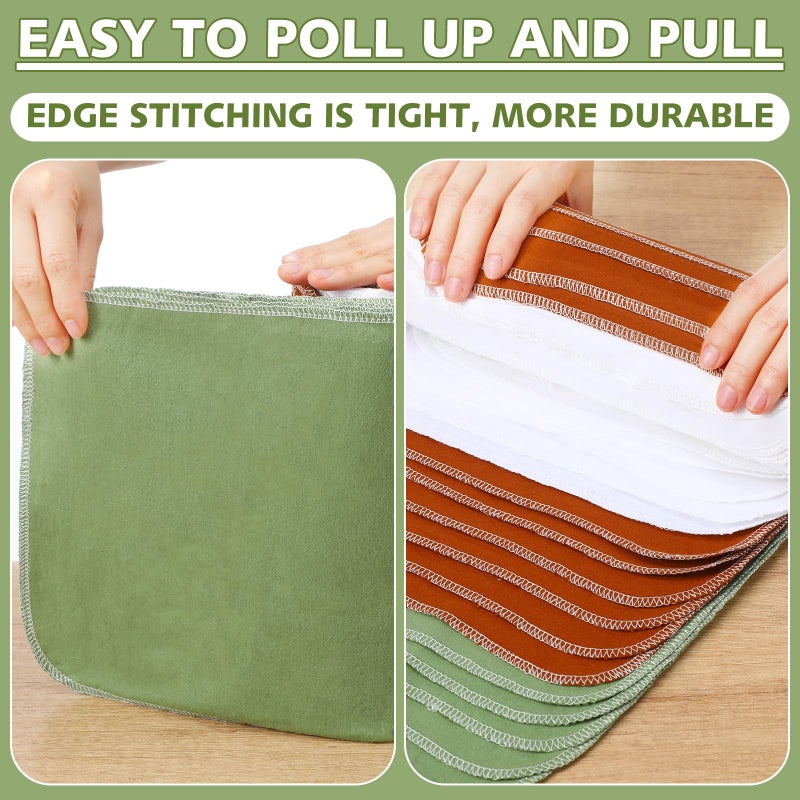 Noveread 36 Pack Reusable Cleaning Cloths Washable Cotton Kitchen Dish Towels for Home Party Supplies Bulk, 9.84x11.81in (Earth Tone) - Image 4