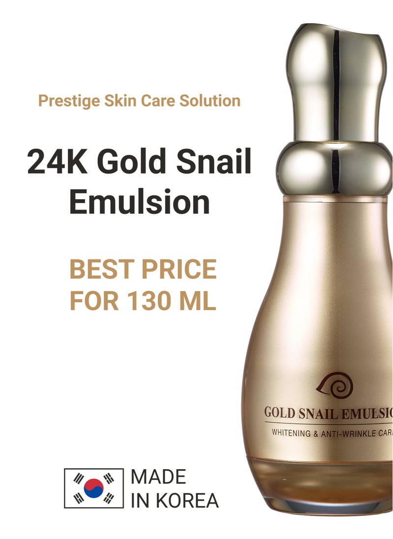 GOLD SNAIL - 24K Gold Extract & Snail Emulsion - Korean Beauty Skincare, Whitening, Anti-Wrincle Care, Moisture Retaining Emulsion - Image 1
