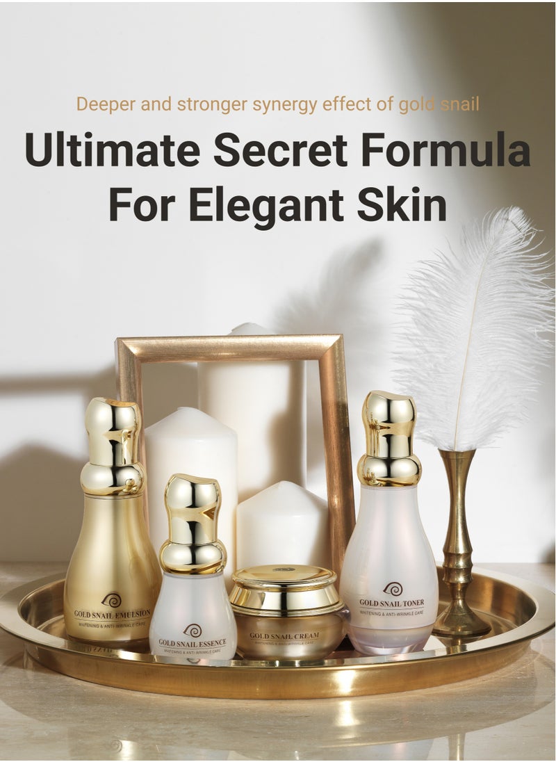 GOLD SNAIL - 24K Gold Extract & Snail Emulsion - Korean Beauty Skincare, Whitening, Anti-Wrincle Care, Moisture Retaining Emulsion - Image 1