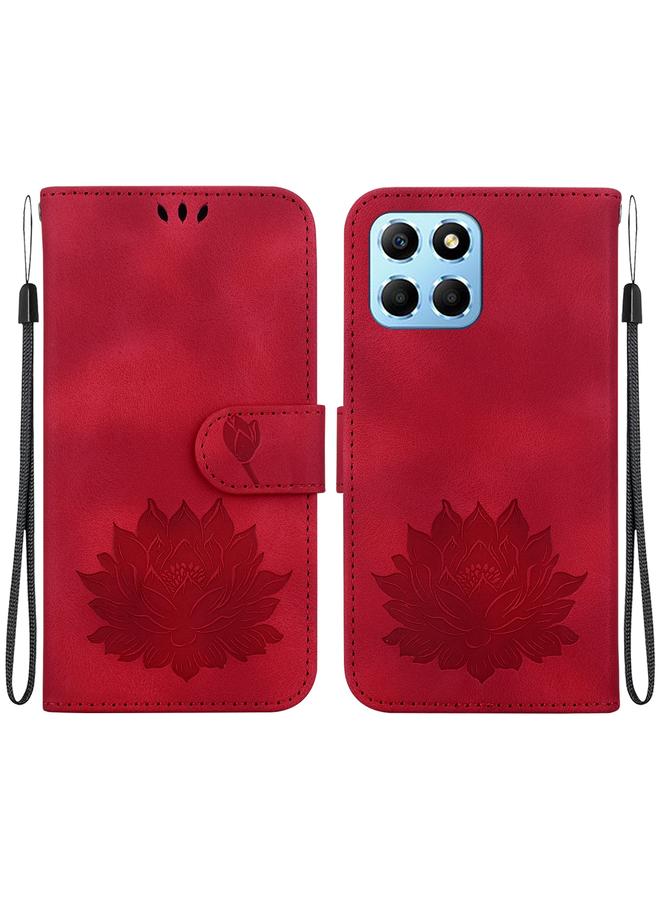 The Bros Case For Honor X8 5G Lotus Embossed Leather Phone Case  - Image 1