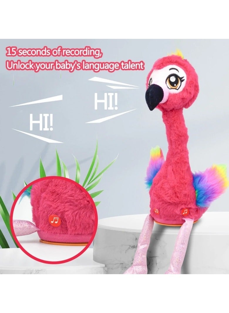 Flamingo Pink Doll - 15" Interactive Animal Dancing Plush with 3 Songs, Includes Baby Collectible Flamingo, Party Plush Toy Kids Ages 3+, 9.45*7.09*14.96inch - Image 2