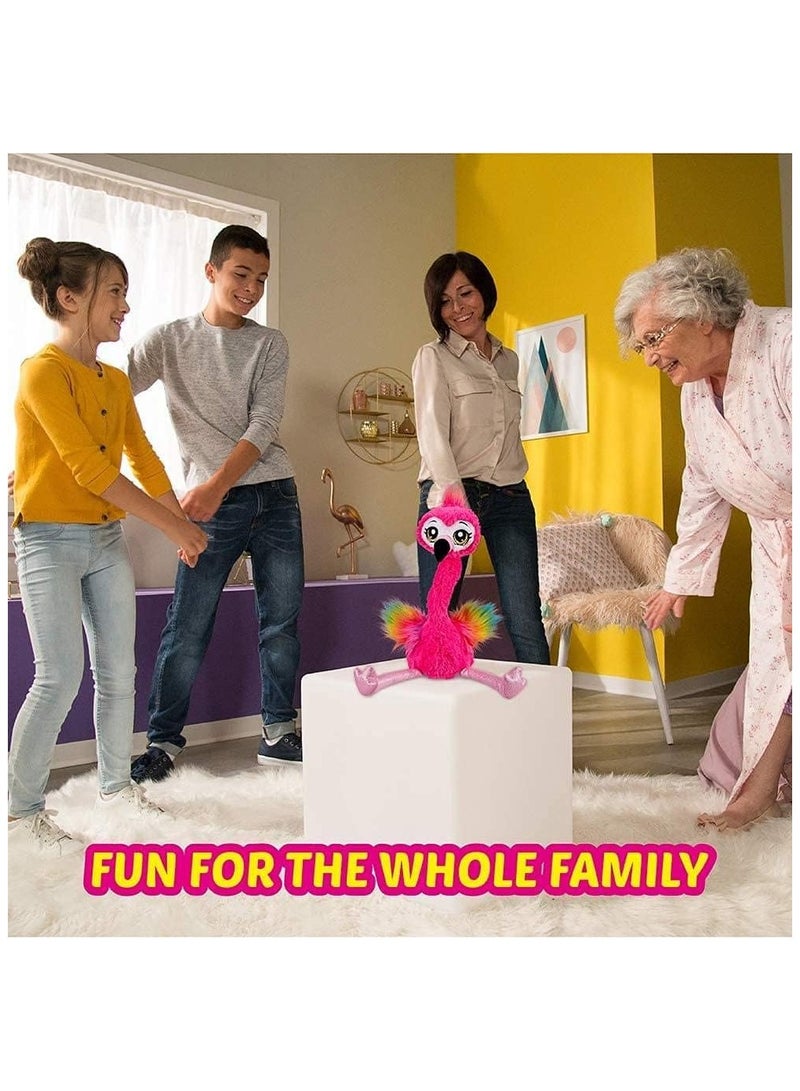 Flamingo Pink Doll - 15" Interactive Animal Dancing Plush with 3 Songs, Includes Baby Collectible Flamingo, Party Plush Toy Kids Ages 3+, 9.45*7.09*14.96inch - Image 4