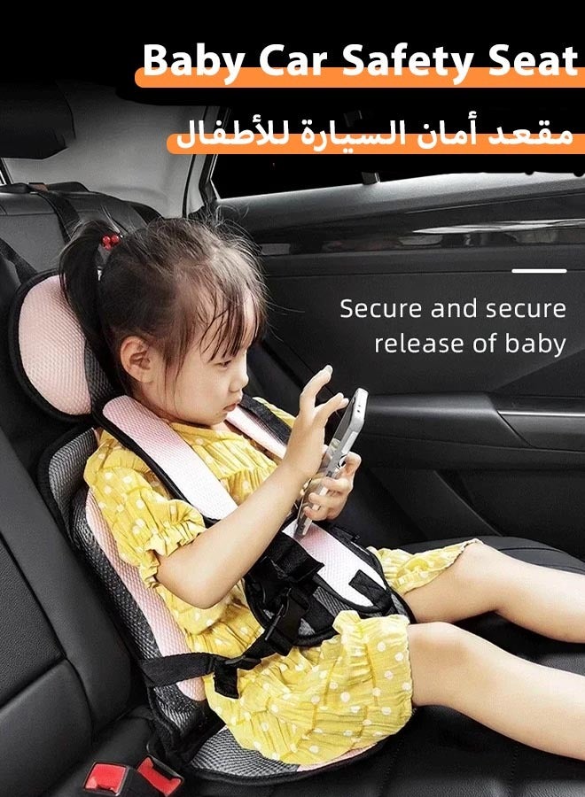 Child Safety Seat Mat Portable Baby Car Seat Belt Removable and Washable Baby Safety Seat Foldable Car Seat Booster Seat Suitable 0 months to 6 years Child (Grey/L) - Image 5