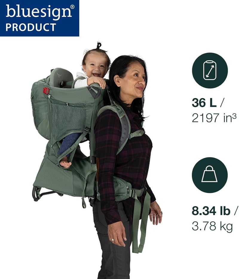 Osprey Poco Premium Child Carrier Backpack  Deluxe Kid Carrier for Hiking with Builtin Sunshade Removable Daypack and Adjustable Fit  Premium Comfort for Parent and Child - Image 2