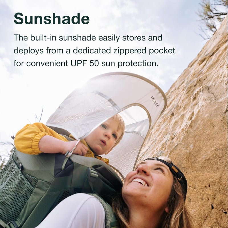 Osprey Poco Premium Child Carrier Backpack  Deluxe Kid Carrier for Hiking with Builtin Sunshade Removable Daypack and Adjustable Fit  Premium Comfort for Parent and Child - Image 4