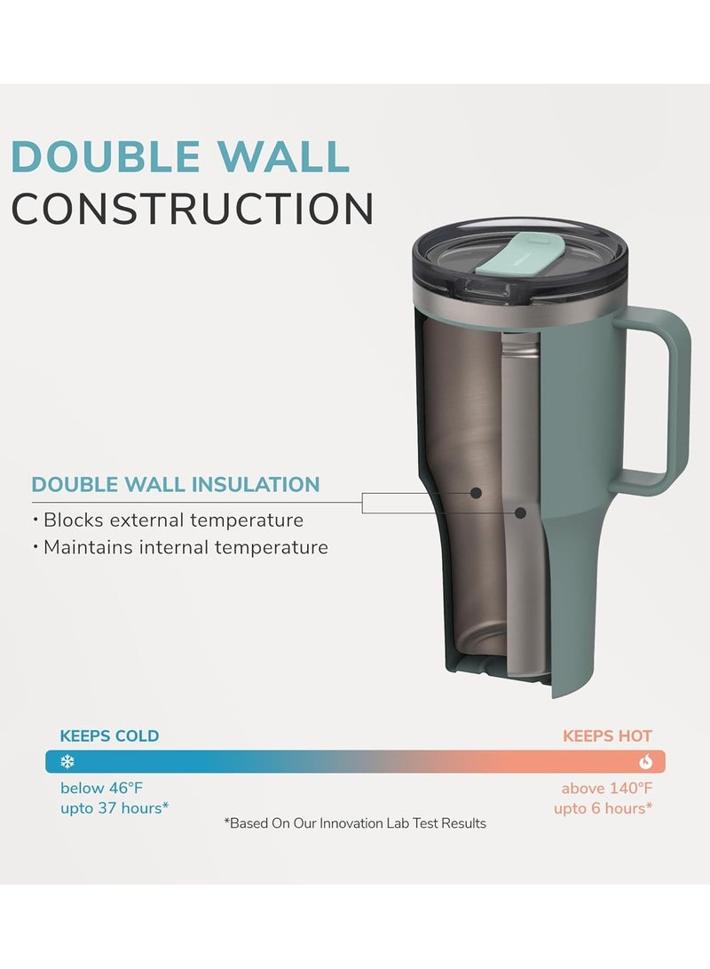 LOCK & LOCK LocknLock Metro Mug King 820ml Grey - Eco-Friendly, BPA-Free, Double-Wall Insulated Stainless Steel Mug with Spill-Resistant Lid, Non-Slip Bottom, and Integrated Handle for Hot and Cold Beverages - Image 4
