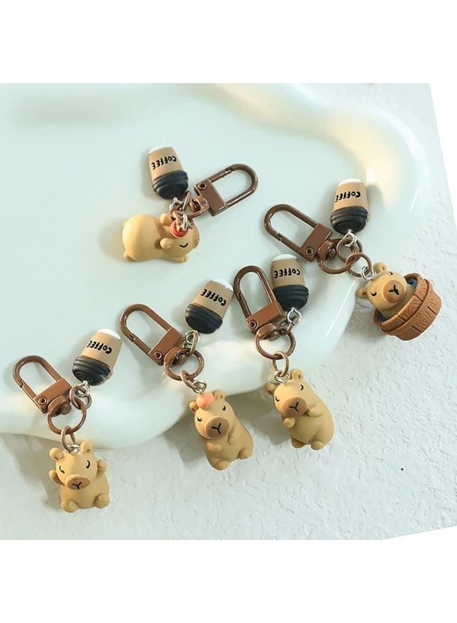 Generic Resin Keychains Bag Charms Trinkets Phone Pendant Cartoon Capybara Car Key Ring Female Lady Girl-Color:Style A  - Image 1